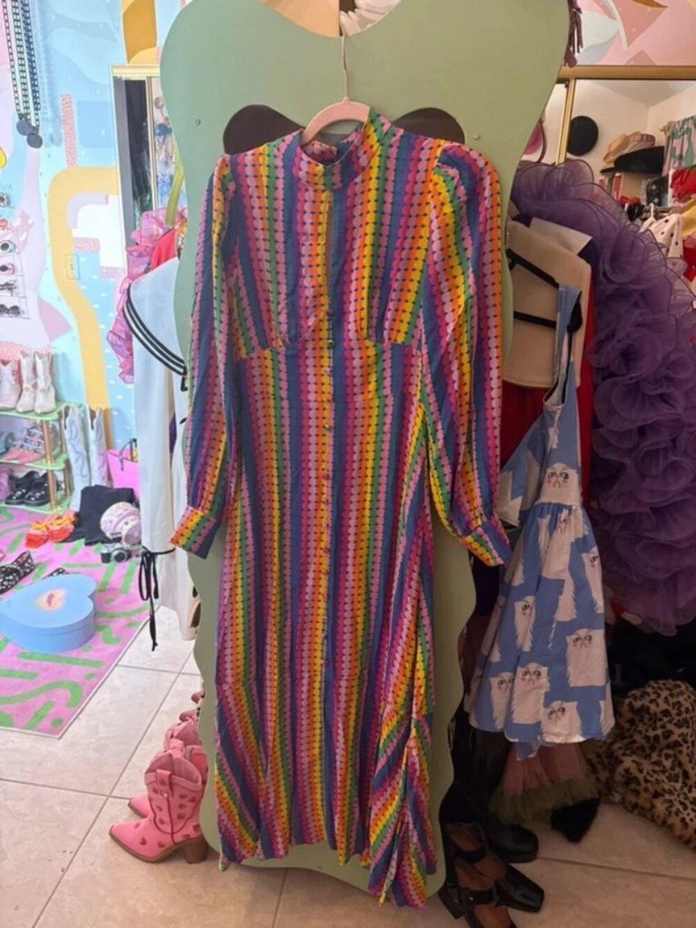 Olivia Rubin multi color Agnes 1969 maxi dress size us4 with tags